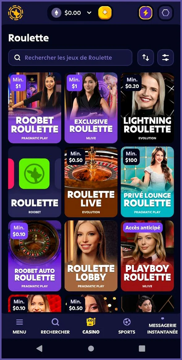 Suspense du roulette en ligne